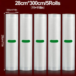 5pcs Vacuum Sealer Rolls for Versatile Food Storage Tear-Resistant Design for Maximum Freshness Extended Shelf Life