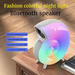 Wireless Bluetooth Speaker Led Colorful Night Light Portable Cool Speaker Small Desktop Console Suitable For Leisure Camping