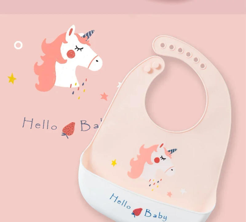 Description Picture 6 of itemWaterproof Baby Bibs Baby Stuff Cute Cartoon Animal Printed Kids Bib Girl Boy Adjustable Soft Silicone Bib Baby Feeding Stuff