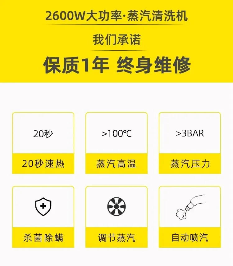 Description Picture 2 of itemSteam car washing machine spray gun steam cleaning range hood high-temperature and high-pressure spray gun thermal sprayer 220V