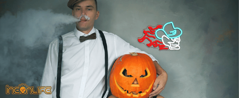 Description Picture 4 of itemCowboy Fire Skull Neon Led Sign Halloween Decoration Dimmable LED Lights Children's Bedroom Party Bar Club Lamp Wall Decor Signs