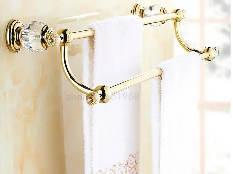 Description Picture 5 of itemGold Crystal Towel Rack European Bathroom Hooks Hardware Suite Bathroom Brass Shower Basket Towel Ring Bathroom Accessories