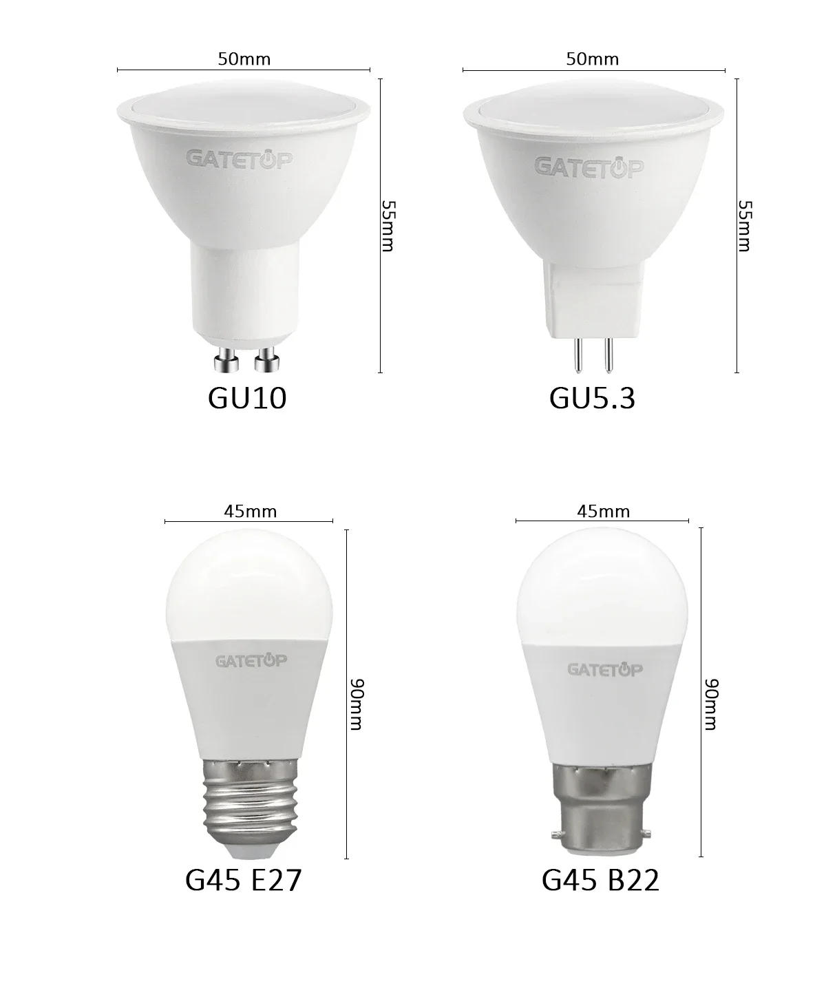 Description Picture 6 of item4pcs LED Spot Light GU10 Wall switch CCT 3000K 4000K 6000K E27 B22 GU5.3 Base light Bulb AC110V 220V Memory Function Color