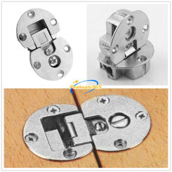 4pcs Furniture Folding Hinges 2-cups Up Down 90°Adjustable Slide-in Detachable Hidden Hinge Dinning Table Flat Cross Hinges Set