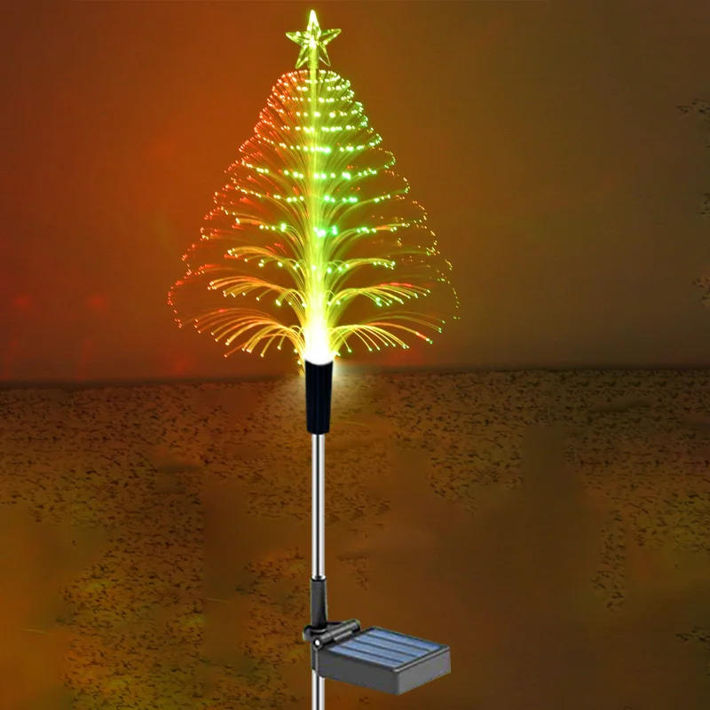 Description Picture 5 of itemSolar Christmas Tree Star Lights Powered Pathway Light Fiber Optic Lawn Floor Lamp Outdoor Yard Garden Party Festival Park Decor