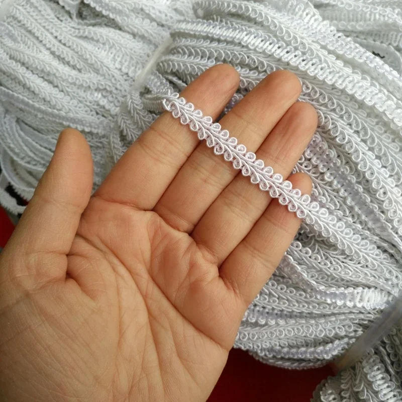 Description Picture 5 of item40 Meter 8mm Gold Lace Trims Knitted Ribbon Tapes Sewing Piping for Cosplay Clothes Handmade Accessories DIY Crafts Trimming