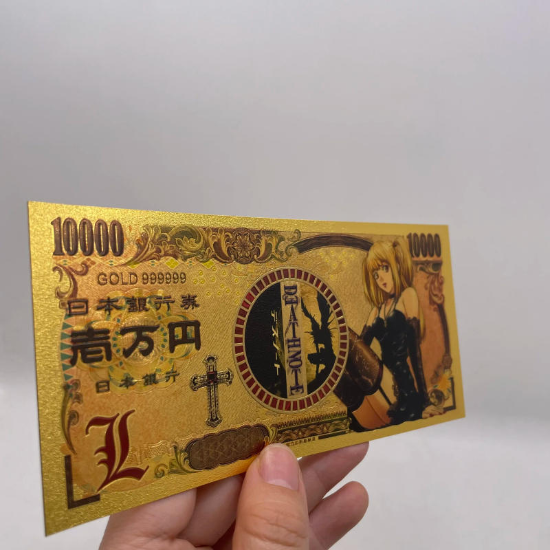 Description Picture 4 of item8types Japan manga Death-note collection cards Yagami Misa playing cards anime gold banknote gold coin for fans hobby gifts