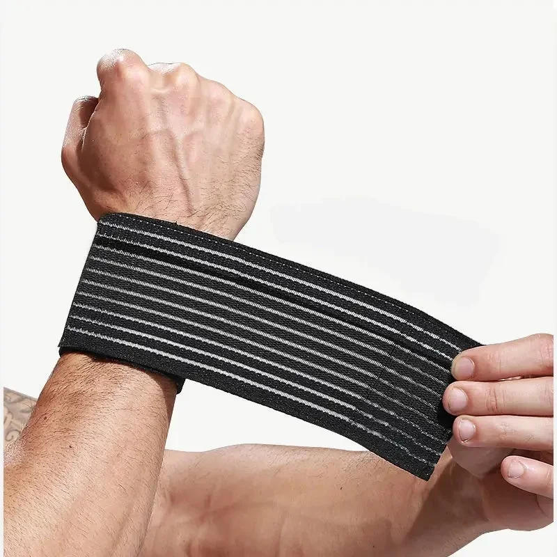 Description Picture 3 of item1pc Fitness Elastic Wrist Band Brace Strap Power Weight Lifting Hand Wrap Support Gym Training Bar Wristband