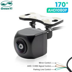 GreenYi AHD Car Rear View Camera Side/Front/Backup 170° Black Fisheye Lens HD Night Vision Waterproof Reverse Vehicle Universal