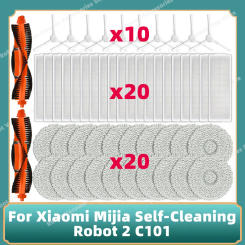 For Xiaomi Mijia Self-Cleaning Robot 2 C101 Robot Vacuum Cleaner Main Side Brush Hepa Filter Mop Cloths Rag Accessories Parts