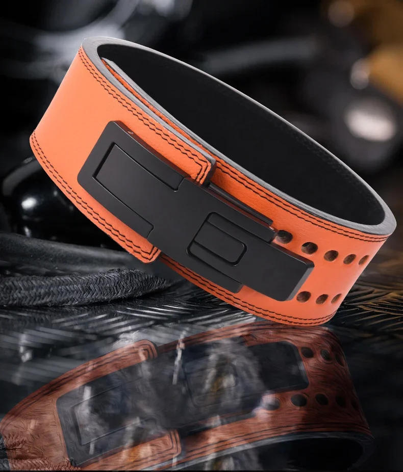 Description Picture 3 of itemWeight Lifting Leather Belt Powerlifting Gym Belt Lower Back Support for Weightlifting Deadlifts Squats Powerlifting Lever Belt