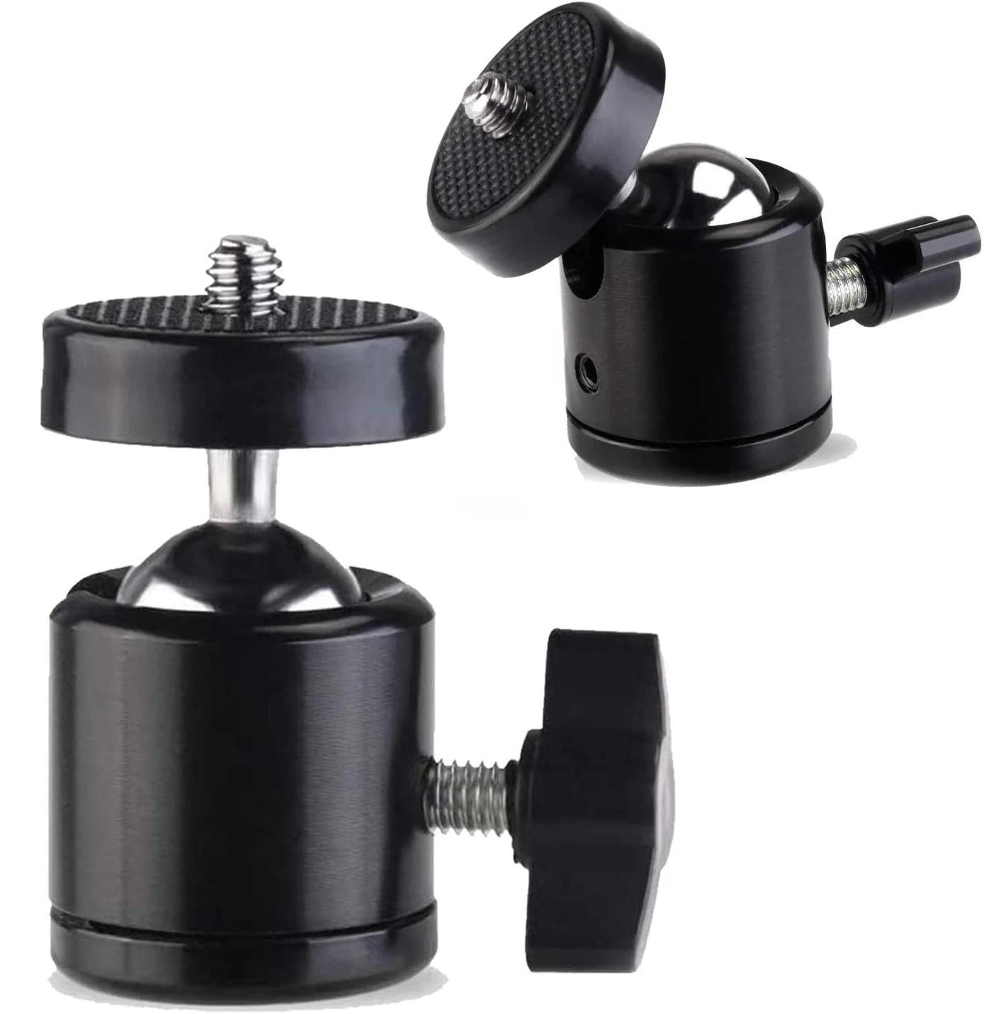 Description Picture 2 of item1/4" Metal Ball Head Screw Tripod Mount 360 Rotating Mount Base Adapter for DSLR Camera Tripod Monopod Camcorder Light Stand