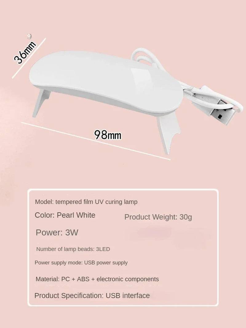 Description Picture 4 of itemPortable Nail Dryer Lamp UV LED Nail Light For Curing All Gel Polish USB Rechargeable Quick Dry Manicure Machine Nail Art Tools