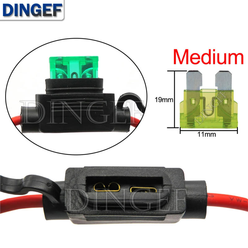 Description Picture 4 of item1Set Waterproof 32V Mini/Small/Medium Auto Fuse Holder 18/16/14/12/10AWG With Car Blade Fuse 3A 5A 7.5A 10A 15A 20A