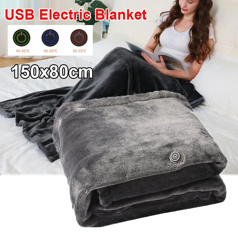 Description Picture 2 of item150x80cm Washable USB Electric Blanket Smart Thermostat Flannel Lambskin Nap Heating Pad Household Office Warm Body Blanket
