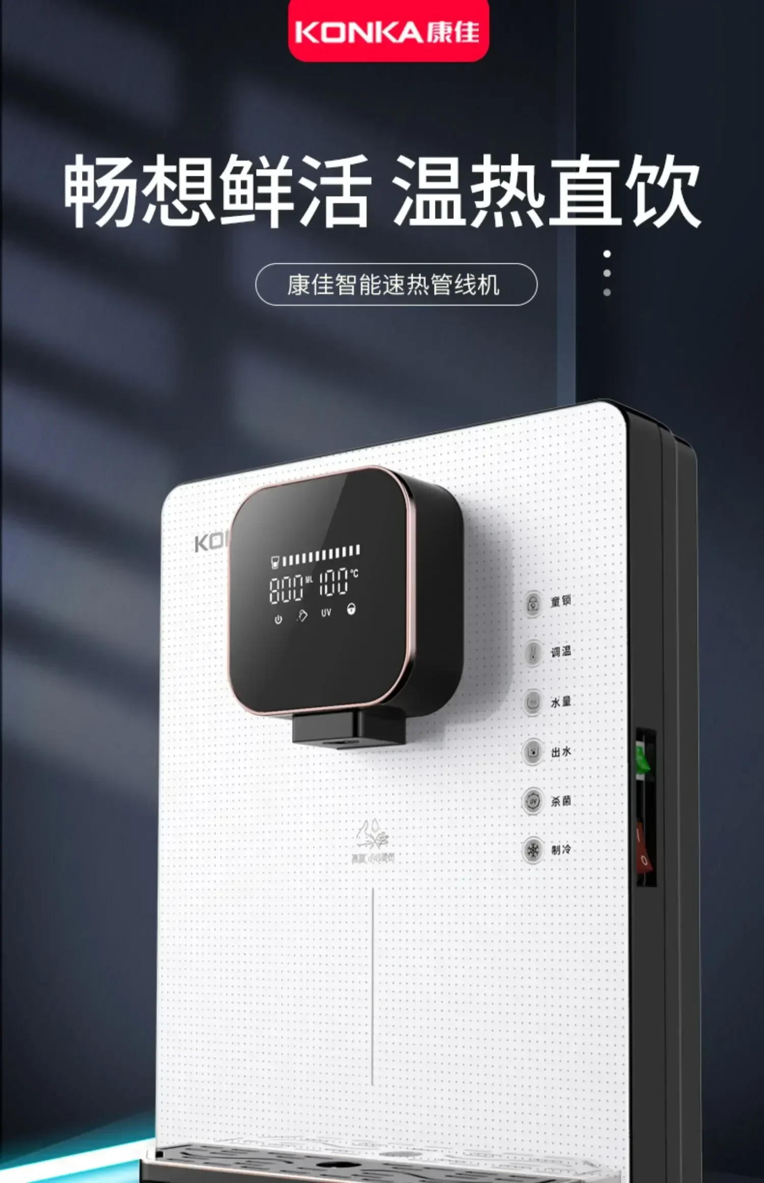 Description Picture 2 of itemPipeline fast hot wall mounted dual purpose cold and hot direct drinking machine instant hot water purifier water dispenser