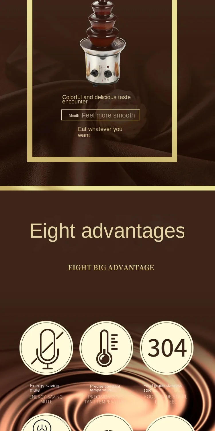 Description Picture 4 of item220V Professional Chocolate Fountain Machine with Four Tiers for Hotel Buffet and Party AM