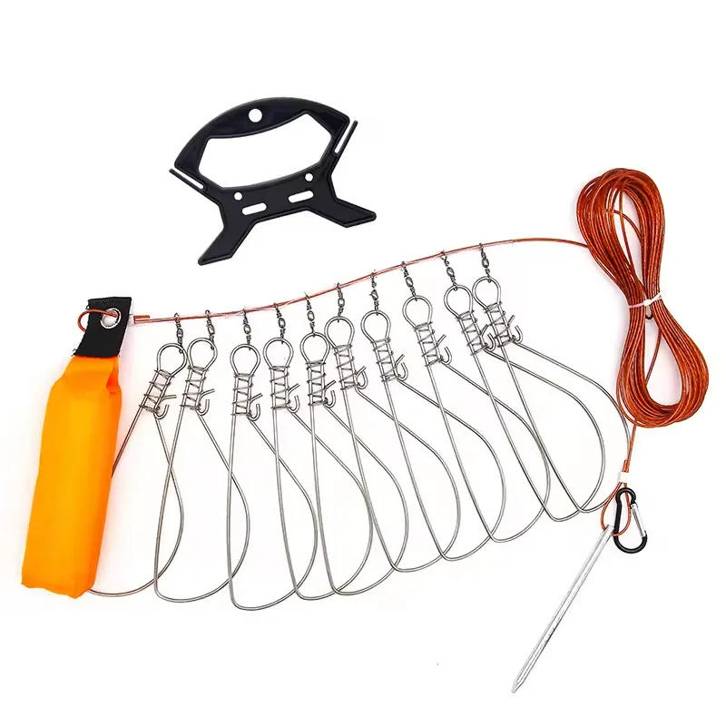 Description Picture 2 of item5M Fishing Lock Fish Buckle Tools Fishing Lock Buckle with Reel Stainless Steel Lanyard Fish Lock Belt Fishing Tackle Stringer