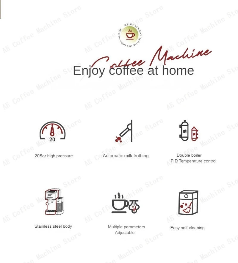 Description Picture 3 of itemAutomatic Coffee and Milk Frother All-in-one Machine 20bar Household Small Espresso Coffee Machine Multi-function Coffee Maker