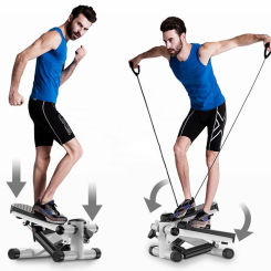 Mini Stepper Stair Stepper Max 120kg Twist Stepper Machine LED Display Fitness Stepper with Pull Rope Exercise Equipment