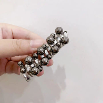 Beads Telephone Line Hair Rope Straight Korean Style Pearl Hair Ring Elastic Scrunchies Transparent Ponytail Holder Wedding
