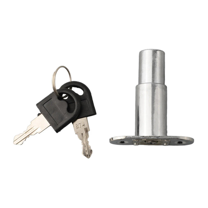 Description Picture 3 of itemHome Sliding Door Closet Showcase Furniture Cylinder Head Plunger Push Lock Fixing Clasp With Keys Furniture Hardware