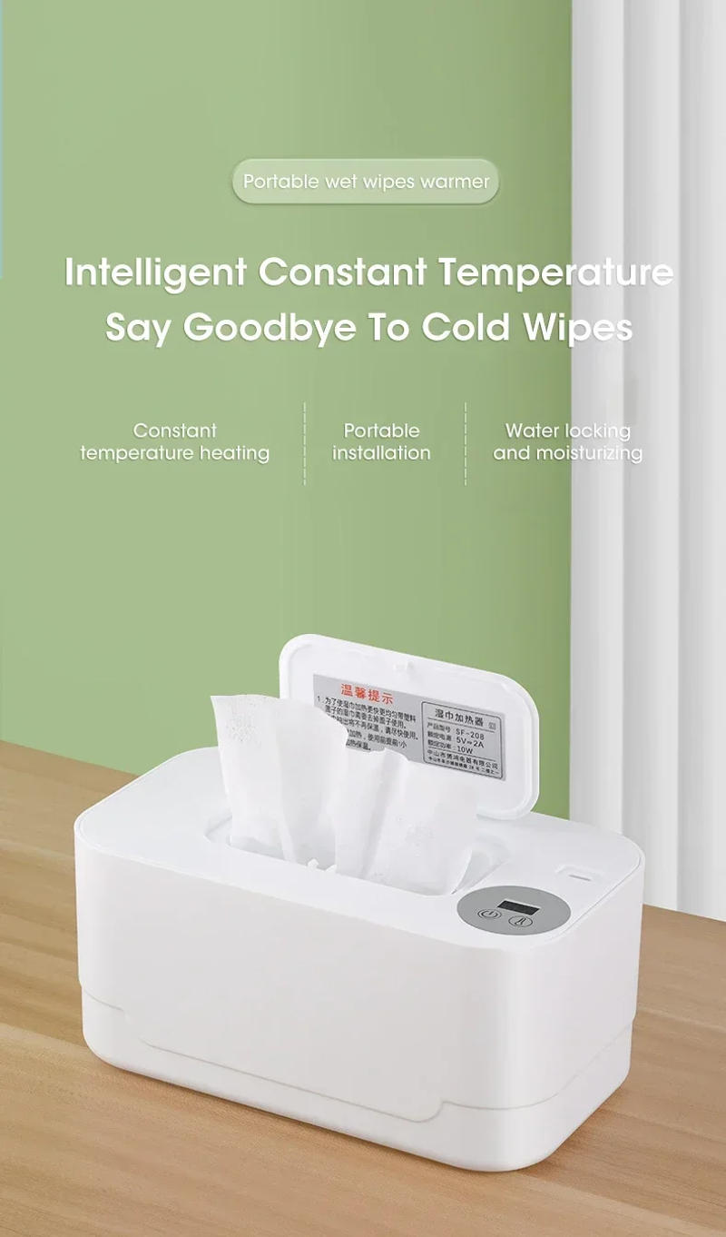 Description Picture 2 of itemBaby Wipe Warmer Heater with LED Display Wet Towel Dispenser Portable USB Charge Baby Wipe Warmer Napkin Heating Box Home/Car