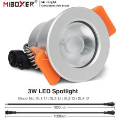 Miboxer 12V 3W Mini Single Color CCT RGB RGBW Dimmable LED Waterproof Spot Light Cabinet Lamp Wardrobe Showcase Downlight