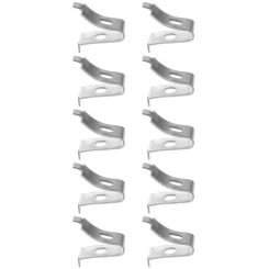 10 Pcs Shelves Shelving Shelf Bracket Clip Support Wall-mounted 230X200X150CM Glass Brackets Stainless Clips Silver