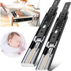 Soft Close Drawer Slides Full Extension Side Mount 10 12 14 16 18 20 22 24 inch Ball Bearing Metal Rails Track Guide Glides