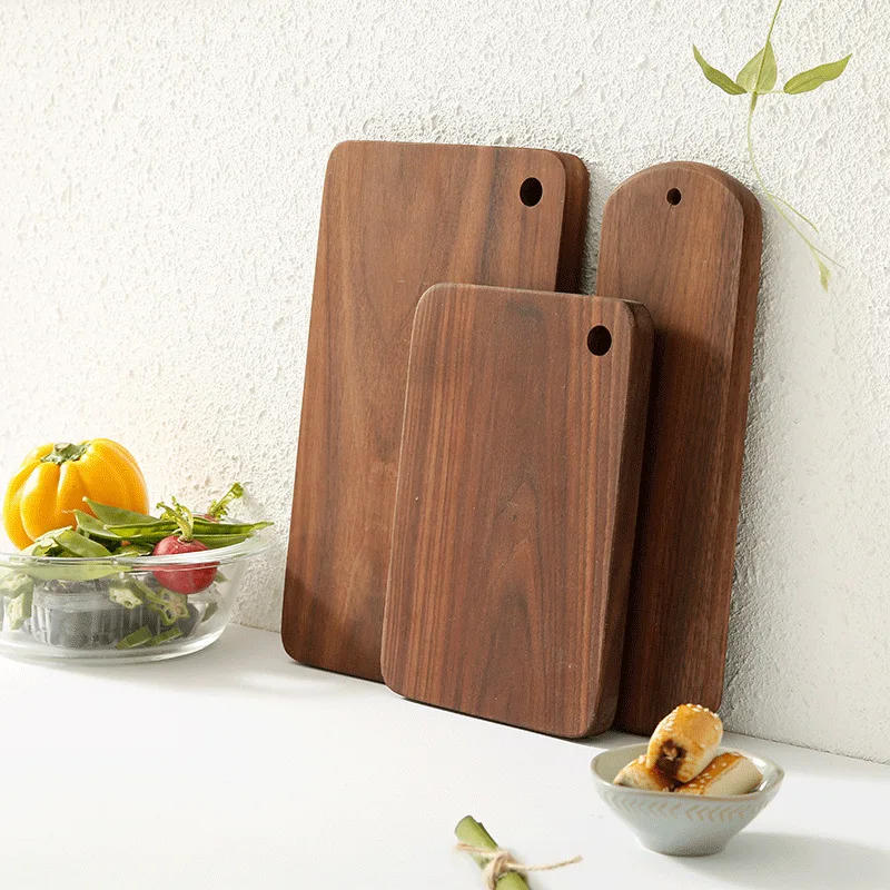 Description Picture 5 of itemQuality Kitchen Wooden Chopping Blocks Beech Walnut Cutting Board Pizza Bread Fruit Sushi Tray Hangable Non-slip Kitchen Tools