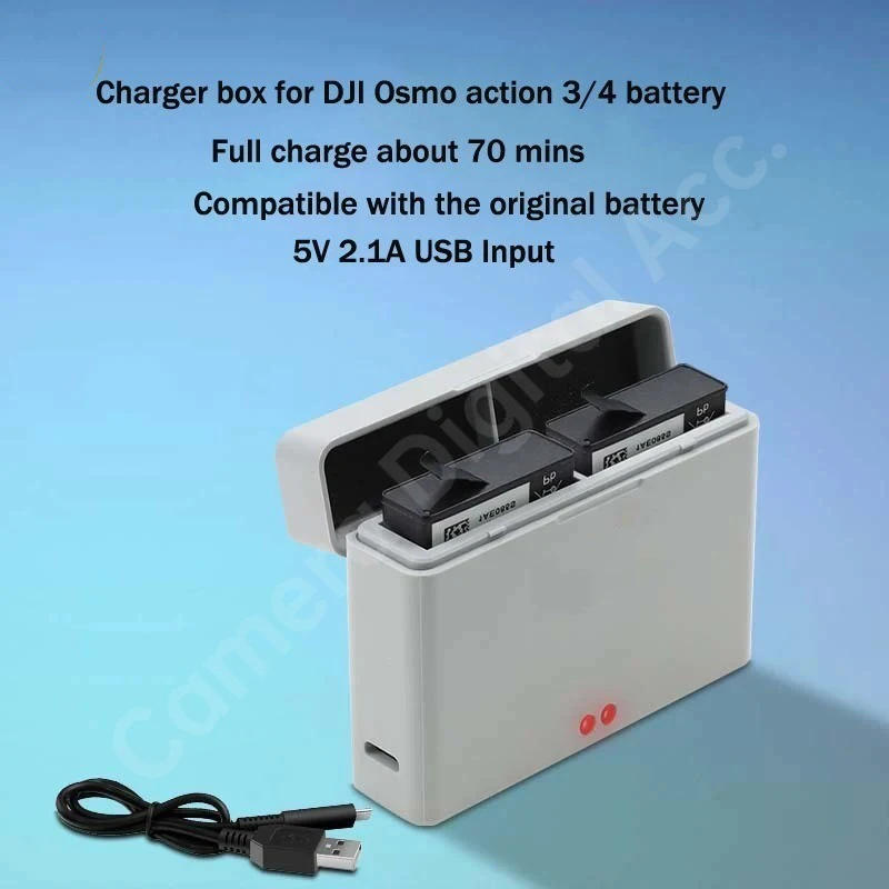 Description Picture 3 of itemFor Dji Osmo Action 4 1800mAh Rechargeable Li-ion Battery , Dual Slot Battery Charger Storage Box For Action 4 Camera Accessory