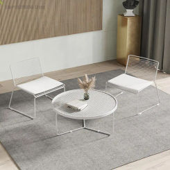 Outdoor Desk-chair Three-piece Suit Small Balcony Table, Tea Table Combination Leisure Chair Modern Web Celebrity Cafe Chairs