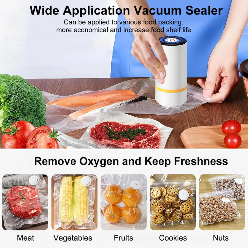Description Picture 3 of itemElecrtric Vacuum Sealer Pump Portable Handheld Vacuum Sealer Pump for Zipper Vacuum Bags USB Rechargeable Can Sealing Machine