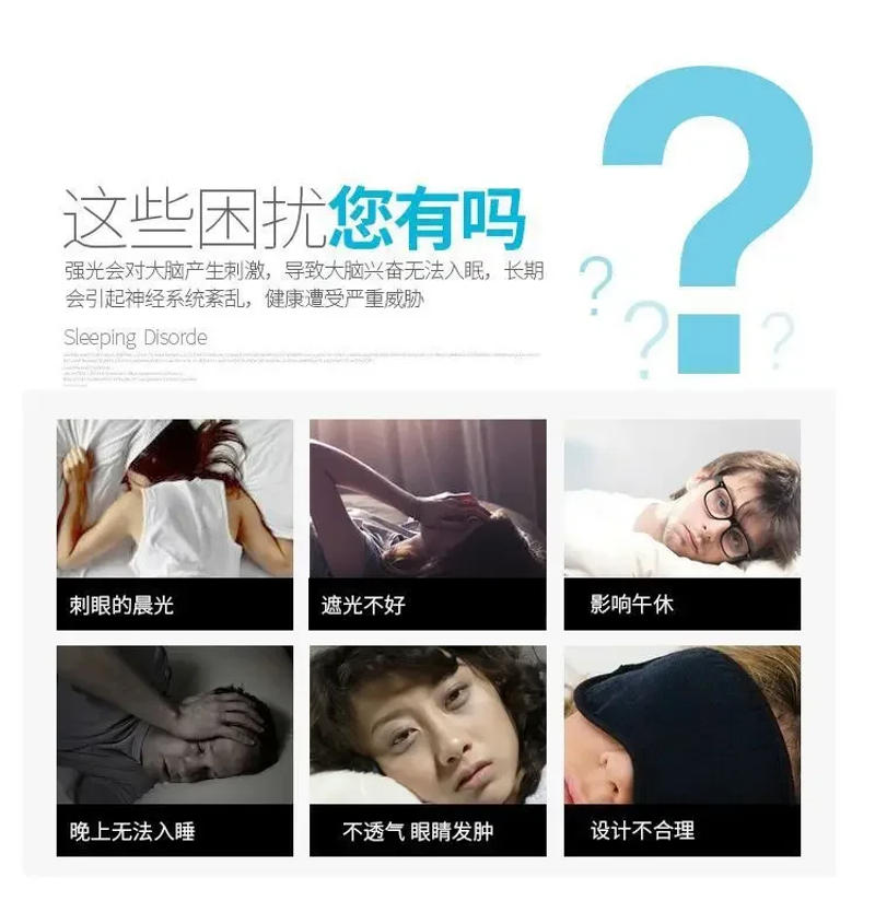 Description Picture 5 of item3D Blindfold Eye Mask for Sleeping Concave Molded Night Sleep Face Masks Block Out Light with Women Men Eyepatch Eye Patch