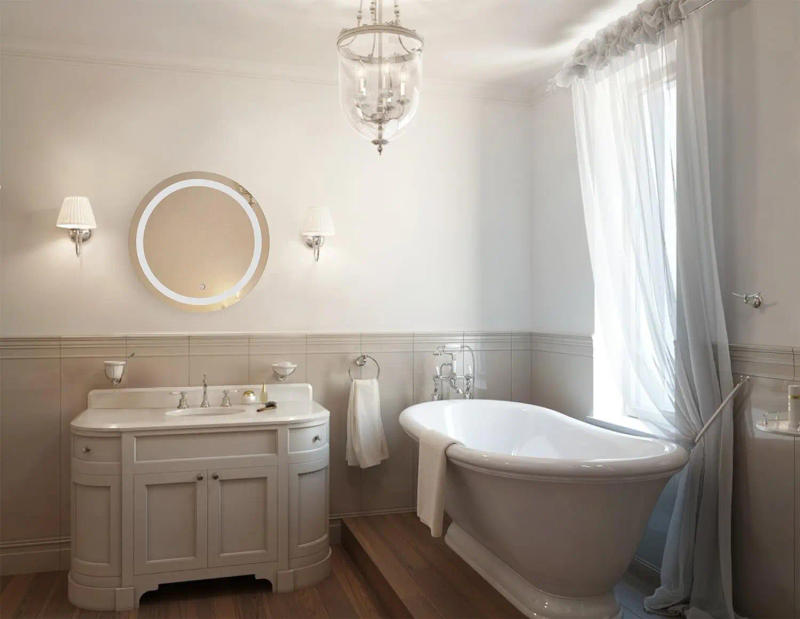 Description Picture 4 of itemLED Bathroom MirrorLighted Vanity Mirror Includes Dimmer Defogger Wall Mount Vertical or Horizontal Installation