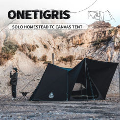 OneTigris SOLO 2.0 HOMESTEAD CAMPING TENT Pro TC Version Shelter With Tent Poles for Bushcrafters & Survivalists Hunting Hiking