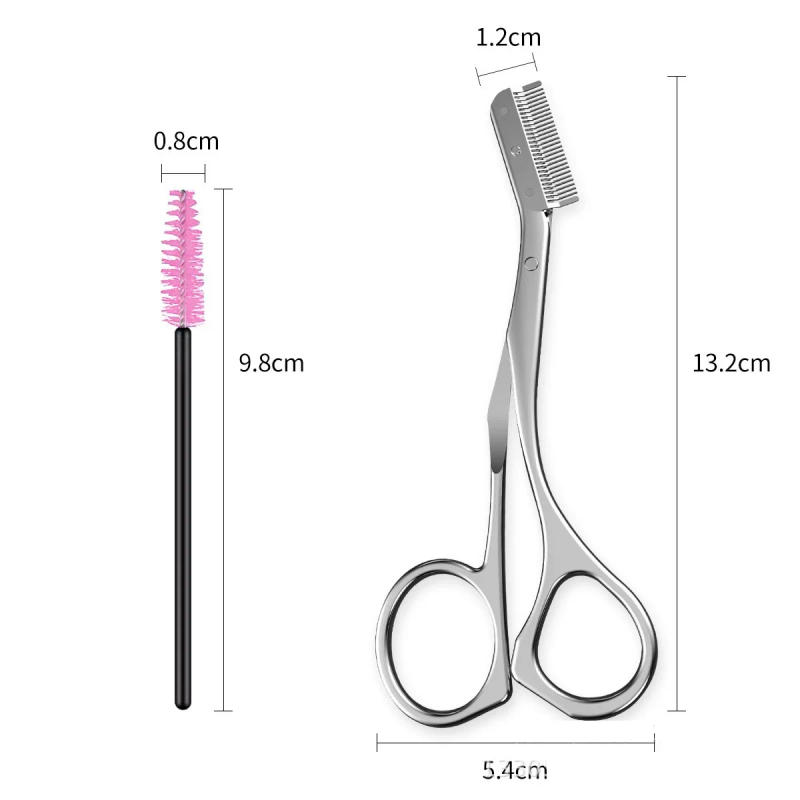 Description Picture 6 of itemStainless Steel Eyebrow Scissors With Eyebrow Comb High Quality Makeup Scissors Eyebrow Trimming Knife Hair Remover Shaver Tool