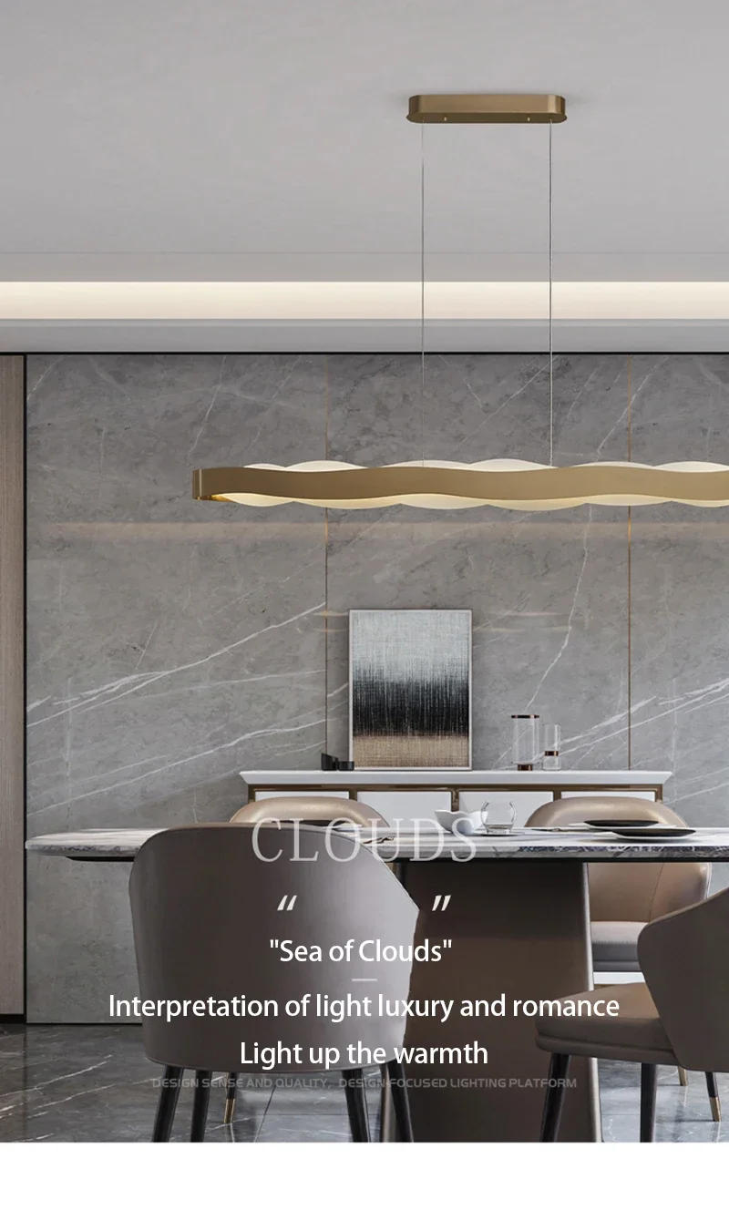 Description Picture 2 of itemNordic Gold Black LED Pendant Lights Chandeliers Home Lights for Living Room Restaurant Kitchen Acrylic Ceiling Pendant Lamps