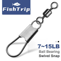 FishTrip Fishing Swivel Snap Barrel Swivel with Interlock Snap Stainless Steel Quick Change Fishing Clip with Rolling Swivel