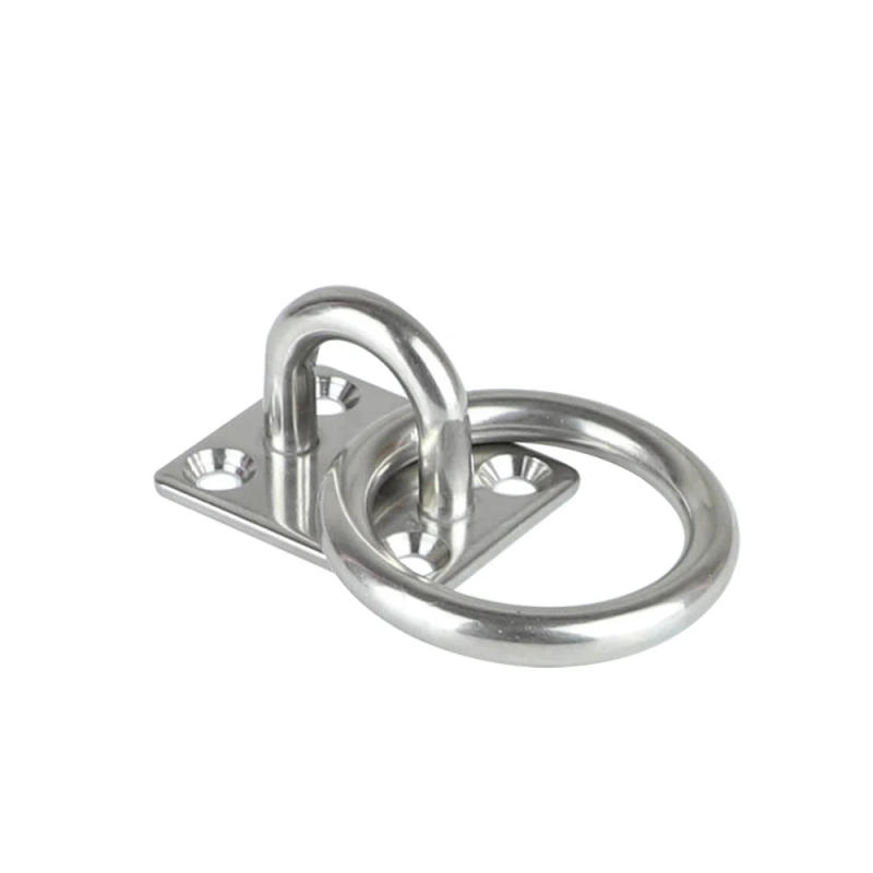 Description Picture 4 of item304 Stainless Steel Pad Eye Plate Staple Ring Hook Loop U-Shaped Sail Shade Hardware - For Wall Ceiling Hammock Hooks Hanger