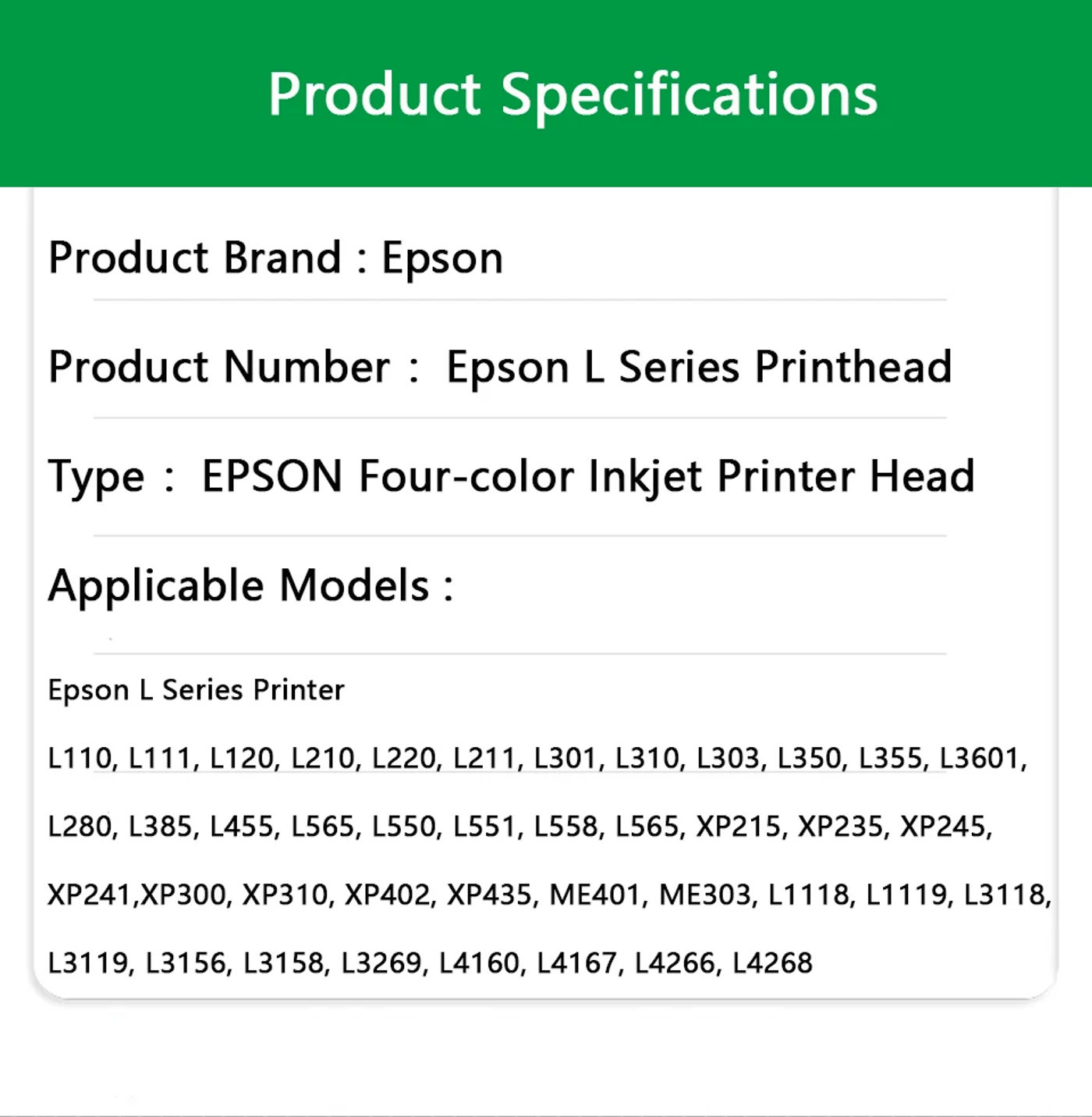 Description Picture 3 of itemEpson Printhead FA04000 FA04010 Print Head For L110 L120 L301 L3601 L385 L455 L550 XP215 XP300 L3118 ME401 L4160 Printer Scanner