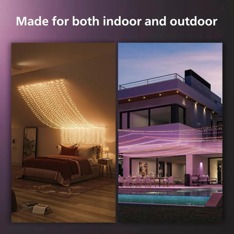 Description Picture 5 of itemor/Outdoor Holiday 130-Foot Festavia String Lights - 500 Mini Color Changing Smart LEDs - Weatherproof - Control