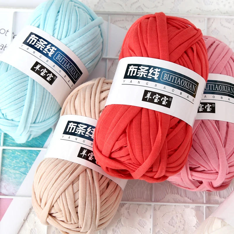 Description Picture 4 of item1PC 100g Thick Cloth Yarn Soft Colored Yarn for Hand Knitting Woven Bag Carpet DIY Hand-knitted Material Cushion Carpet