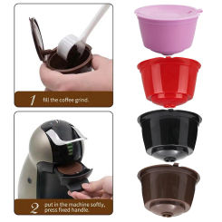 Coffee Machine Reusable Capsule Coffee Filter Pod for Nescafe Dolce Gusto Refillable Reusable Coffee Filter Pod Cup Holder