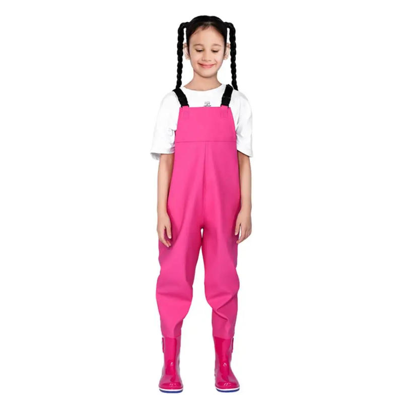 Description Picture 2 of itemKids Waders With Boots One-Piece Youth Fishing Waders Waterproof With Boots Hunting Waders Raincoats Watersuits Rain Trousers