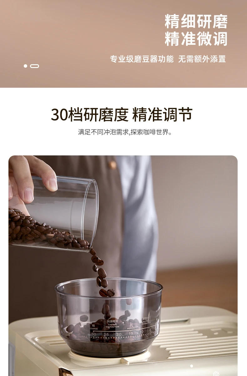 Description Picture 4 of itemSemi-automatic Coffee Machines Commercial Temperature Control Grinding Adjustment Pre-soak Antistatic Home Espresso Machines