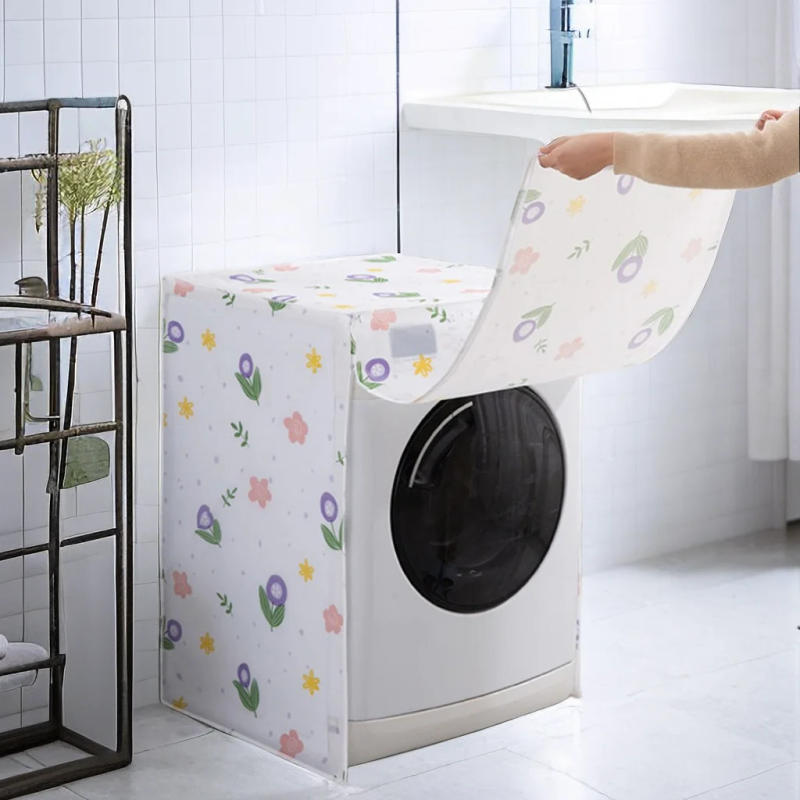 Description Picture 2 of itemPEVA Washing Machine Cover Transparent Sunscreen Dust Proof Cover Loading/Front Loading Washing Machine Home Laundry Accessories