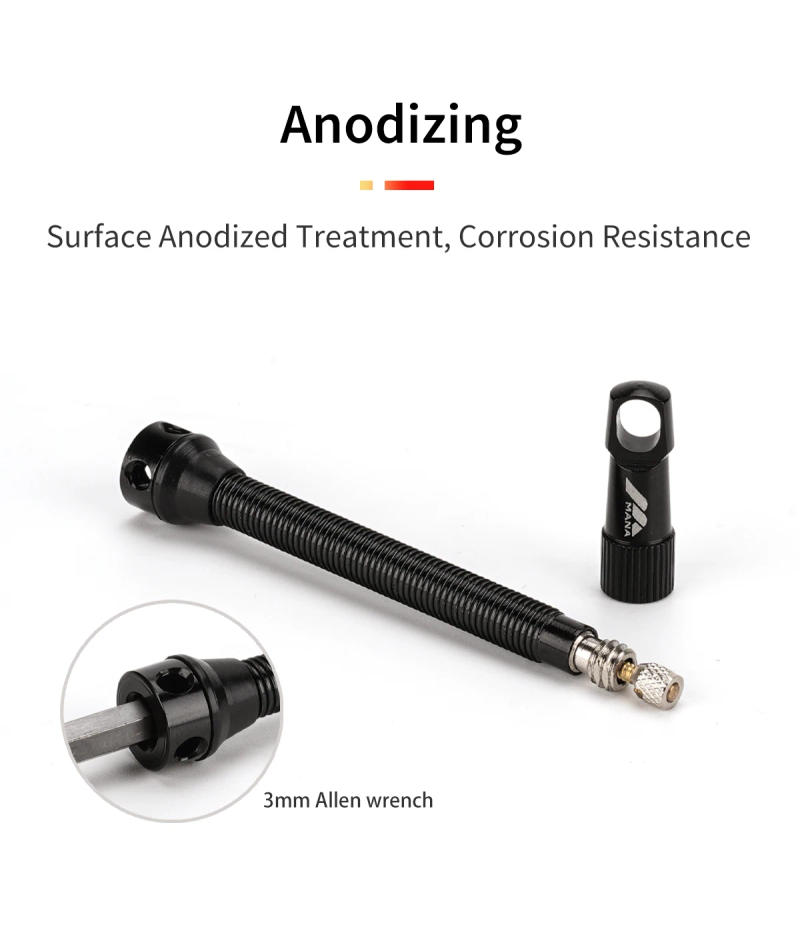 Description Picture 6 of itemMANA 1Pair 40/53/63/78/100mm Bicycle Presta Valve Aluminum Alloy Valve For Tubeless Road/MTB/Gravel Bike-ELITEWHEELS Uses Valve