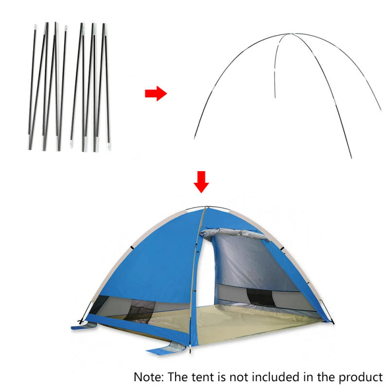 Description Picture 4 of item1 Pair Fiberglass Camping Tent Pole Tent Support Rods For Resident Tent Sun Shelter Support Rod Beach Tent Rod Pole Bars